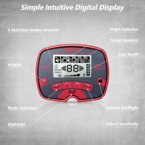 PANCKY PK0075 - Detectores de metales para adultos, impermeables, de alta precisión, con pantalla LCD, 5 modos, chip DSP avanzado bobina de 10 pulgadas, PK0075