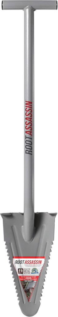 ROOT ASSASSIN Pala de detección de metales con mango en T de 35" con cubierta de hoja