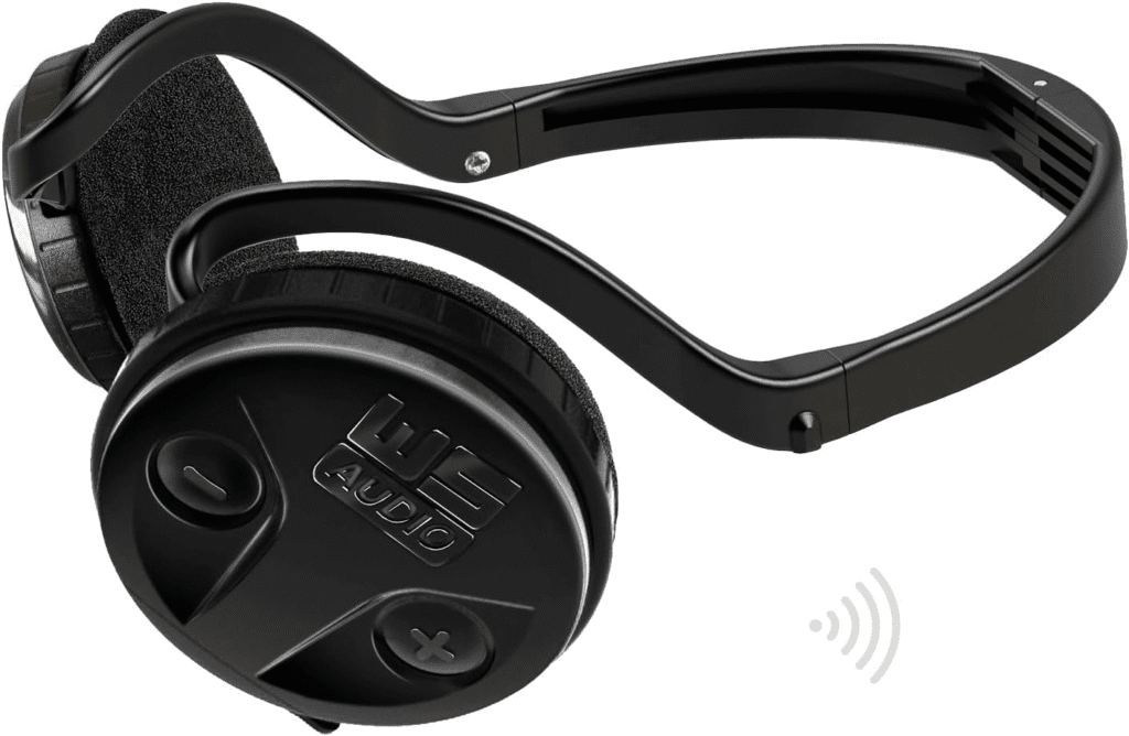 XP METAL DETECTORS WSAUDIO - Auriculares inalámbricos para ORX (entregado en caja de plástico), totalmente resistentes a la intemperie, plegables, compactos y ligeros con módulo de control desmontable
